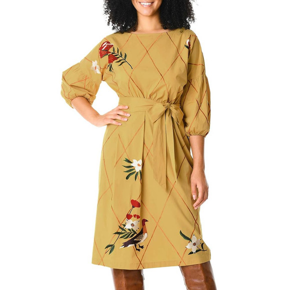 eshakti Dresses & Skirts - eShakti Floral Diamond Embellished Poplin Dress